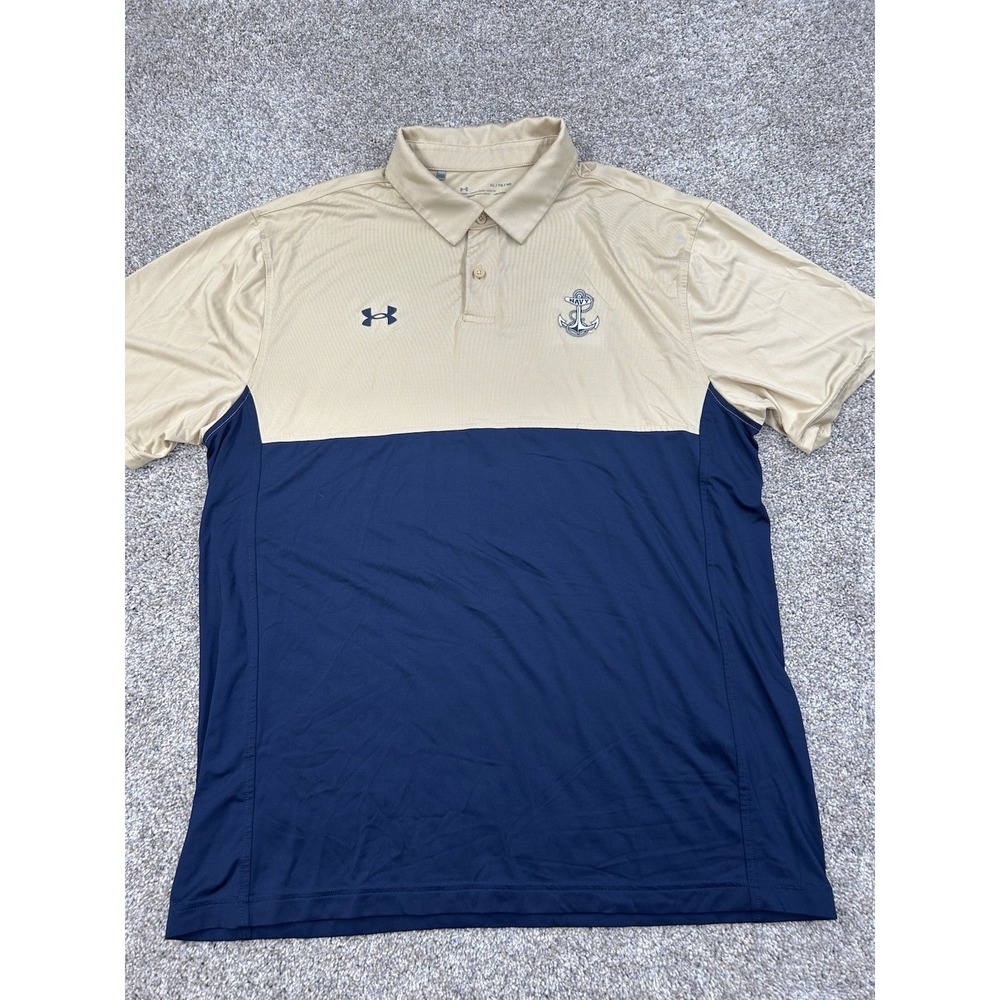 Navy Midshipmen Under Armour Team Sideline‎ Polo Size XL  #0385